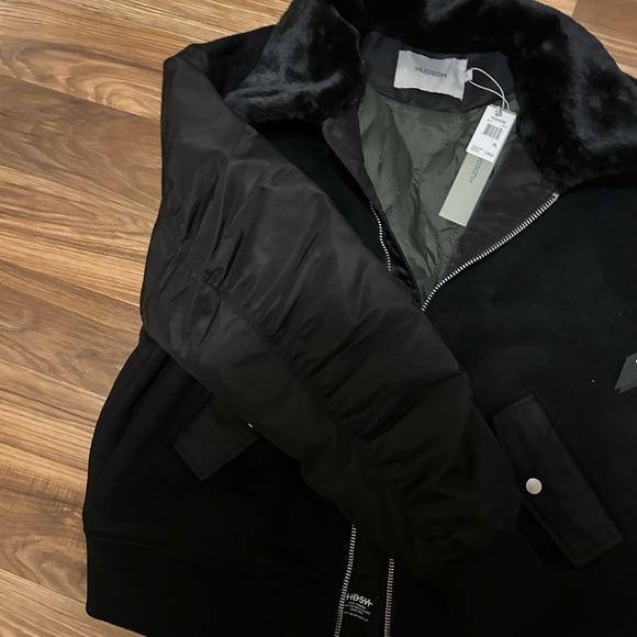 Hudson Jeans Black Bomber Jacket - Picture 4 of 9